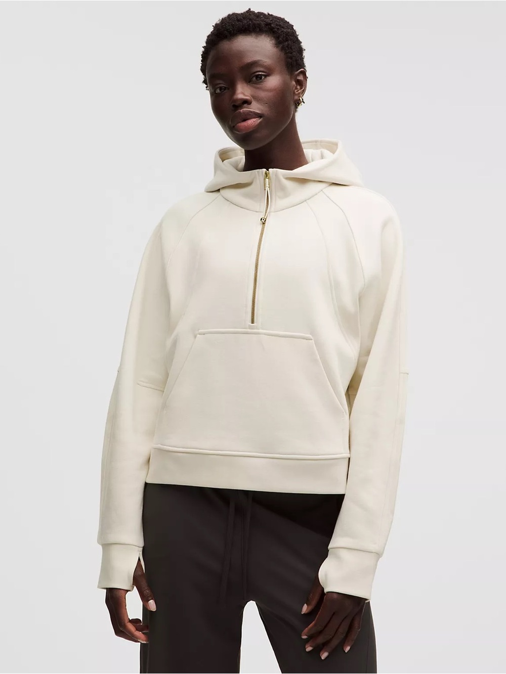 NWT lululemon/PGA Tour Scuba Oversized Half-Zip Hoodie in Cream, size XL/XXL